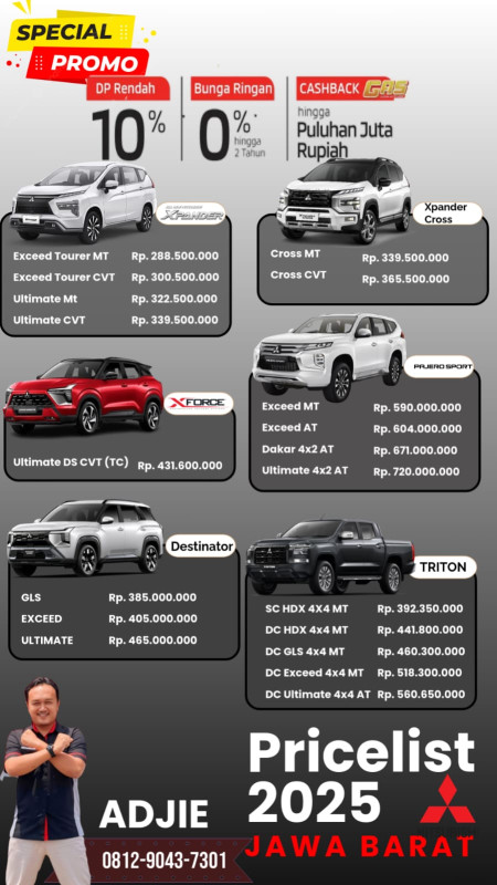 Pricelist OTR Mitsubishi Karawang 2025